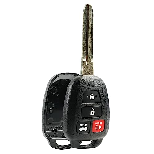 Key Fob Shell fits 2012-2017 Toyota Camry / 2014-2017 Toyota Corolla RAV4 Highlander Keyless Entry Remote Case & Pad (HYQ12BDM)