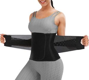 chongerfei waist trainer belt for women - waist trimmer weight loss ab belt - slimming body shaper(black,medium)