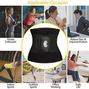 ChongErfei Waist Trainer Belt for Women - Waist Trimmer Weight Loss Ab Belt - Slimming Body Shaper(Black,Medium)