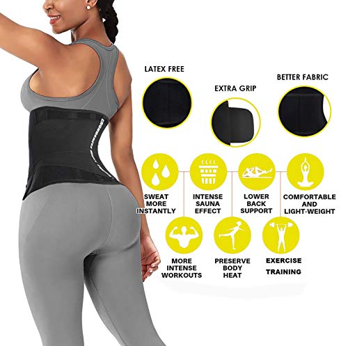 ChongErfei Waist Trainer Belt for Women - Waist Trimmer Weight Loss Ab Belt - Slimming Body Shaper(Black,Medium)