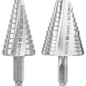 BOSCH IMSDC002 2 pc. High-Speed Steel Impact Tough Turbo Step Drill Bit Set