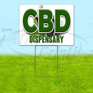 CBD Dispensary (18" X 24") Yard Sign, Quantity Discounts, Multi-Packs, Includes Metal Step Stake, Bandit Sign