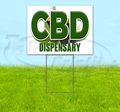 CBD Dispensary (18" X 24") Yard Sign, Quantity Discounts, Multi-Packs, Includes Metal Step Stake, Bandit Sign