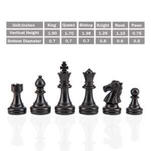 AMEROUS 10 Inches Magnetic Travel Chess Set with Folding Chess Board - 2 Extra Queens - Storage Bag for Pieces - Instructions for Beginner, Kids and Adults