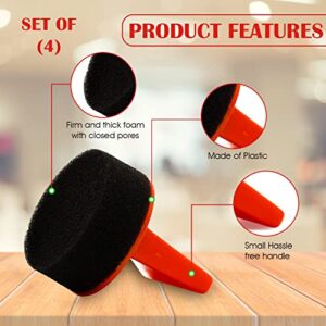 Leather Hero Pack of 4 Foam Dauber - Shoe Polish Applicator Brush - Shoe Polish Sponge for Shoe Shining & Polishing