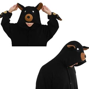 dressfan Animal Onesie Bear Onesie Cosplay Costume with Paw glove black white (S(59"-63"), Black)