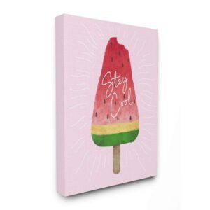 stupell industries stay cool watermelon ice cream pink red kids nursery, design by artist ziwei li wall art, 16 x 20, canvas