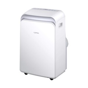 amazon basics portable air conditioner with heat pump, cools 550 square feet, 13,000 btu ashare / 10,000 btu sacc, white