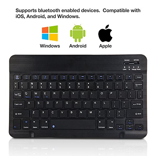 BoxWave Keyboard Compatible with Amazon Fire HD 10 (9th Gen 2019) - SlimKeys Bluetooth Keyboard, Portable Keyboard with Integrated Commands for Amazon Fire HD 10 (9th Gen 2019) - Jet Black