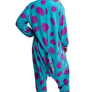 Disney Monsters Inc. Adult Sulley Kigurumi Sherpa Fleece Cosplay Costume One Piece Union Suit (L/XL) Blue