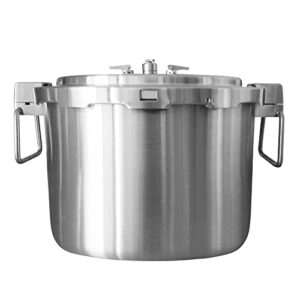 buffalo 37 quart stainless steel pressure cooker extra large canning pot with rack and lid for home, commercial use - easy to clean stove top pressure canner, can cooker - sg certificate qcp435