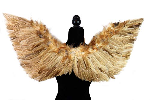 Nature Brown Turkey and goose Feather, Angel Wings Costume, Party, Photography Fun Dress Up Angel Wing (Nature -002)