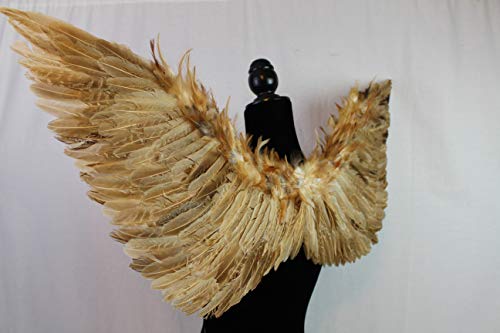 Nature Brown Turkey and goose Feather, Angel Wings Costume, Party, Photography Fun Dress Up Angel Wing (Nature -002)