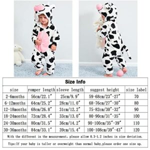 Baby Cow Costumes Unisex Toddler Onesie Halloween Dress Up Romper 18-24 Months