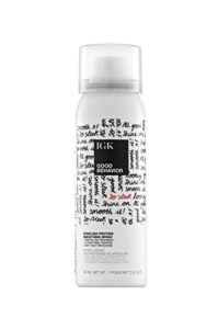 igk good behavior spirulina protein smoothing spray travel | keratin like treatment + frizz control + heat protectant | vegan + cruelty free | 2.4 oz