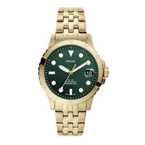fossil women's fb-01 quartz stainless steel three-hand watch, color: gold (model: es4746)