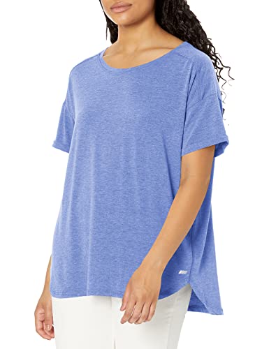 Amazon Essentials Women's Studio Relaxed-Fit Lightweight Crewneck T-Shirt (Available in Plus Size), Bright Blue Heather, XX-Large