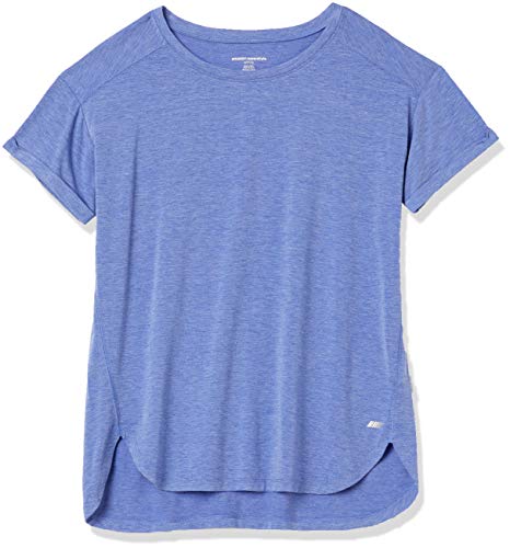 Amazon Essentials Women's Studio Relaxed-Fit Lightweight Crewneck T-Shirt (Available in Plus Size), Bright Blue Heather, XX-Large