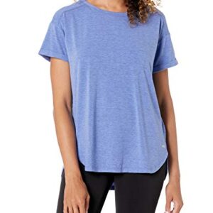 Amazon Essentials Women's Studio Relaxed-Fit Lightweight Crewneck T-Shirt (Available in Plus Size), Bright Blue Heather, XX-Large