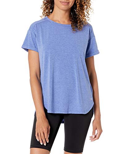 Amazon Essentials Women's Studio Relaxed-Fit Lightweight Crewneck T-Shirt (Available in Plus Size), Bright Blue Heather, XX-Large