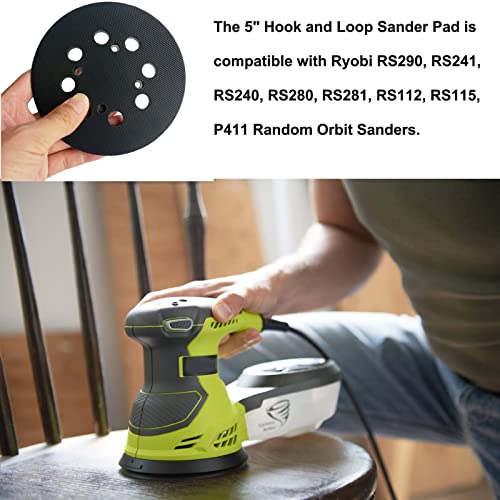 5" Hook and Loop Replacement Backing Pad for Ryobi #300527002 - Compatible with Ryobi RS290, RS241, RS240, RS280/RS280VS, RS281VS, P411 Random Orbit Sander