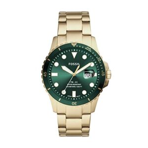 fossil men's fb-01 quartz stainless steel three-hand watch, color: gold (model: fs5658)