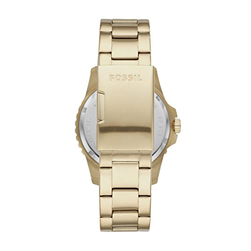 Fossil Men's FB-01 Quartz Stainless Steel Three-Hand Watch, Color: Gold (Model: FS5658)