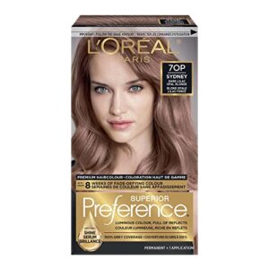 l'oreal paris fade-defying + shine permanent hair color, rich luminous conditioning colorant, up to 8 weeks of fade-defying hair color, 70p - dark lilac opal blonde