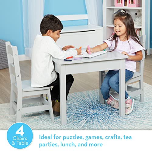 Melissa & Doug Table & Chairs-Gray Furniture - Wooden Activity Play Table And Chairs Set For Kids