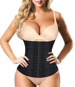 nebility women waist trainer shapewear tummy control waist cincher slim body shaper workout girdle underbust corset (s, black)