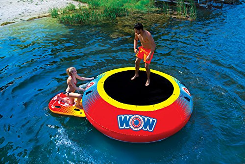 WOW Sports World of Watersports Inflatable Bounce Pad, 4Ft Bouncing Area, Yellow, 20-2030