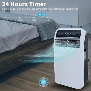 Shinco 12,000 BTU Portable Air Conditioner, Portable AC Unit with Built-in Cool, Dehumidifier&Fan Modes for Room up to 400 sq.ft, Room Air Conditioner with Remote Control, 24 Hour Timer, Installation Kit
