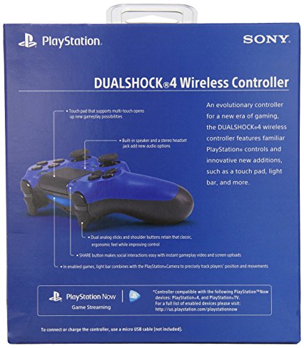 DualShock 4 Wireless Controller for PlayStation 4 - Wave Blue [Old Model] (Renewed)