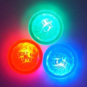 JA-RU Light Up Water Skipper Disc (1 Disc Toy) Water Hopper Bouncing Ball for Kids & Adult. Fun Summer Beach, Lake, & Swimming Pool Toys & Accessories. Outdoor Games. Easter Basket Stuffers. 862-1p