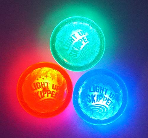 JA-RU Light Up Water Skipper Disc (1 Disc Toy) Water Hopper Bouncing Ball for Kids & Adult. Fun Summer Beach, Lake, & Swimming Pool Toys & Accessories. Outdoor Games. Easter Basket Stuffers. 862-1p