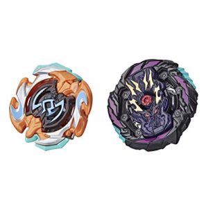 beyblade burst rise hypersphere dual pack dusk balkesh b5 and right artemis a5 -- 1 left-spin and 1 right-spin battling top toy, 8 and up