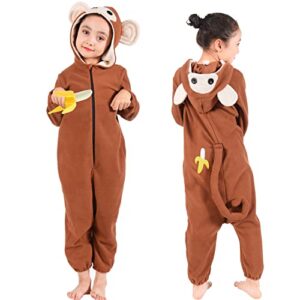 kids monkey onesie costume boys girls animal monkey onesies christmas suit for child toddler with banana accessories