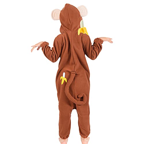 Kids Monkey Onesie Costume Boys Girls Animal Monkey Onesies Christmas Suit for Child Toddler with Banana Accessories