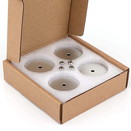 Monosaudio Isolation Feet HiFi Feet 4Pcs 40x20mm Aluminum Universal Turntable Feet with Non-Slip Rubber Rings No Need Adhesive for Audio,Speakers,Subwoofers,Home Theater,Turntable,DAC(Silver Color)