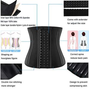 ECOWALSON Waist Trainer for Women Corset Cincher Body Shaper Girdle Trimmer with Steel Bones Extender