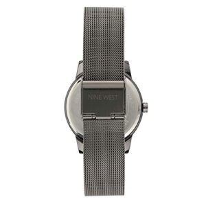 Nine West Women's Gunmetal and Silver-Tone Mesh Bracelet Watch, NW/2429FLGY