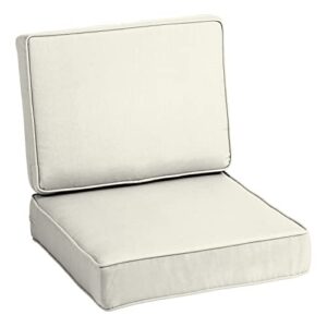 arden selections profoam performance outdoor deep seating cushion set 24 x 24, sand cream