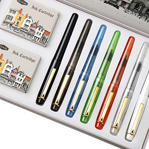 GC QUILL Calligraphy Set Fountain Pens 7 Different Size Nibs and 36 Assorted Ink Cartridges Kit for Calligraphy Lettering - Complete Easy Learning Set for Beginners F736