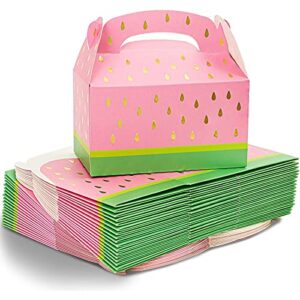 blue panda watermelon party favor boxes for kids birthday & parties (foil, 36 pack)