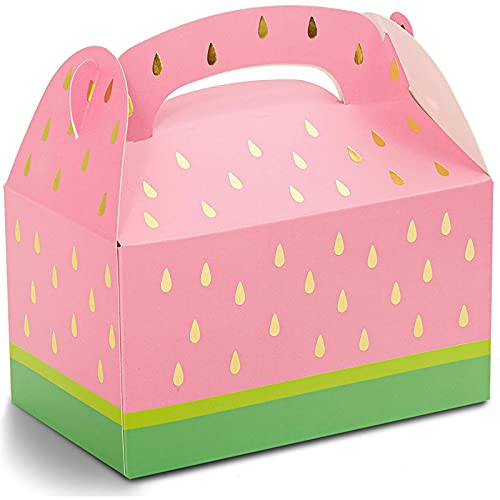 BLUE PANDA Watermelon Party Favor Boxes for Kids Birthday & Parties (Foil, 36 Pack)