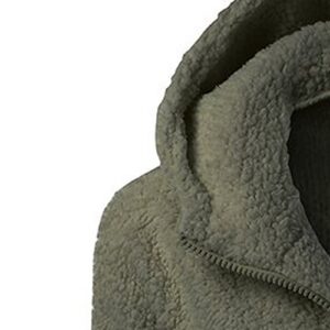 Youmymine Women Hooded Fleece Coat Winter Warm Wool Zipper Cotton Snowsuit Plus Size Sweater Outwear (L, Army Green)