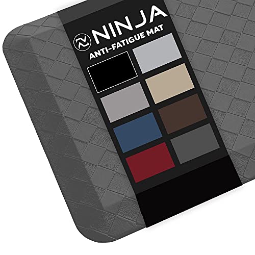 Ninja Brand Premium Floor Comfort Mat, Ergonomically Engineered, Extra Support Floor Pad, Commercial Grade Rug for Kitchen, Gaming, Office Standing Desk Mats, 20x32 Inches, Graphite Gray