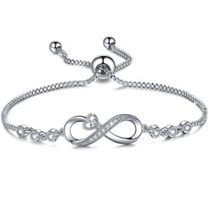 gifts for women her girlfriend teen girls,infinity heart bracelets for women,mothers day birthday presents for wife from husband