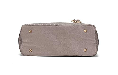 MKF Crossbody Shoulder Bag for Women – PU Leather Top Handle Pocketbook – Roomy Tote Satchel Handbag Purse M Charm Mustard