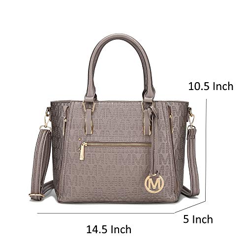 MKF Crossbody Shoulder Bag for Women – PU Leather Top Handle Pocketbook – Roomy Tote Satchel Handbag Purse M Charm Mustard